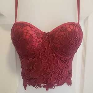 Lace Crop Top Bustier/Corset Bra/Bralette
